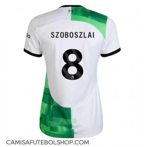Camisa de time de futebol Liverpool Szoboszlai Dominik #8 Replicas 2º Equipamento Feminina 2023-24 Manga Curta